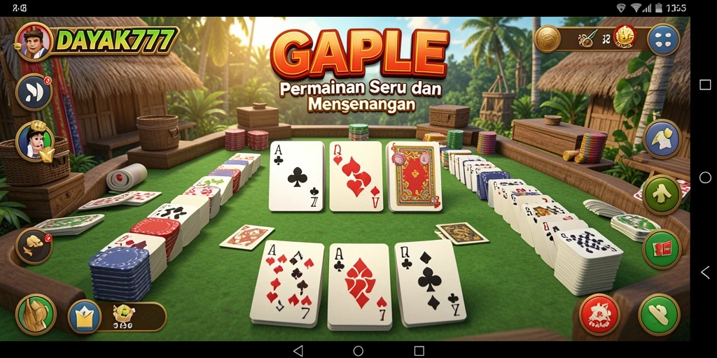 Tampilan gameplay DAYAK777 yang mendebarkan saat bermain Gaple.