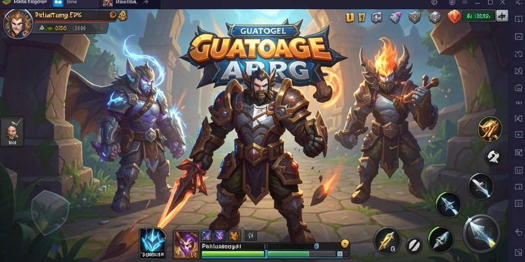 Screenshot gameplay <strong>GUATOGEL</strong> menampilkan pertarungan seru dengan efek spektakuler.