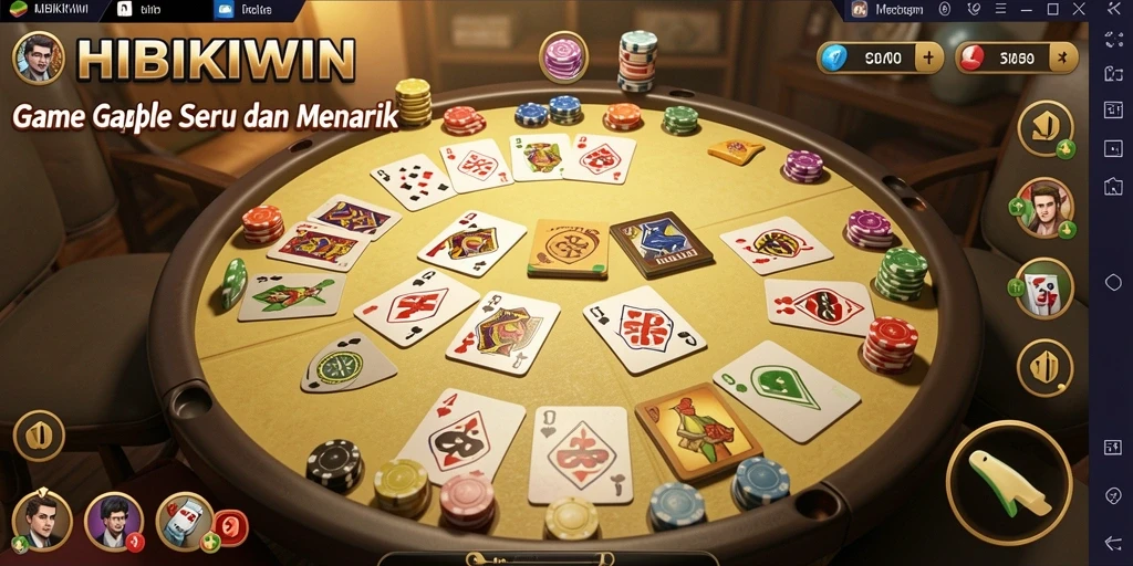 Screenshot HIBIKIWIN menampilkan keasyikan bermain Gaple dengan teman-teman.