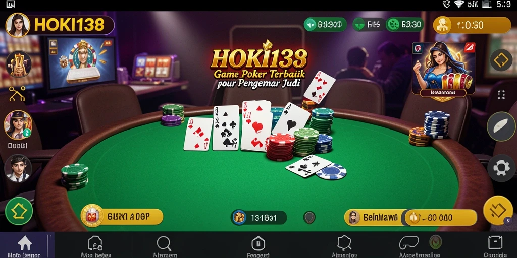 Tampilan gameplay Poker yang seru dan mendebarkan di HOKI138.