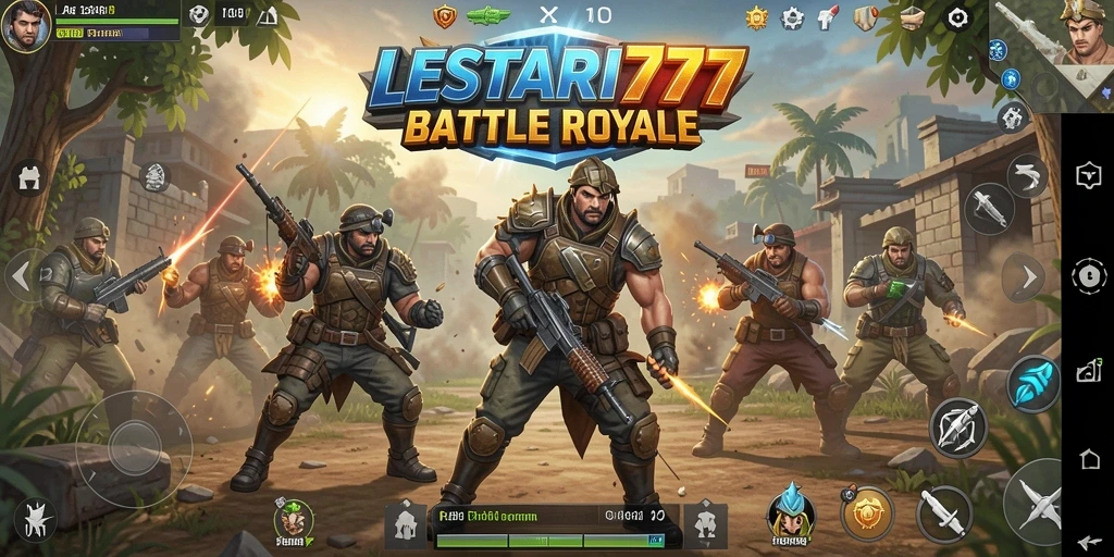 Gameplay Battle Royale yang seru dan kompetitif dalam LESTARI777.
