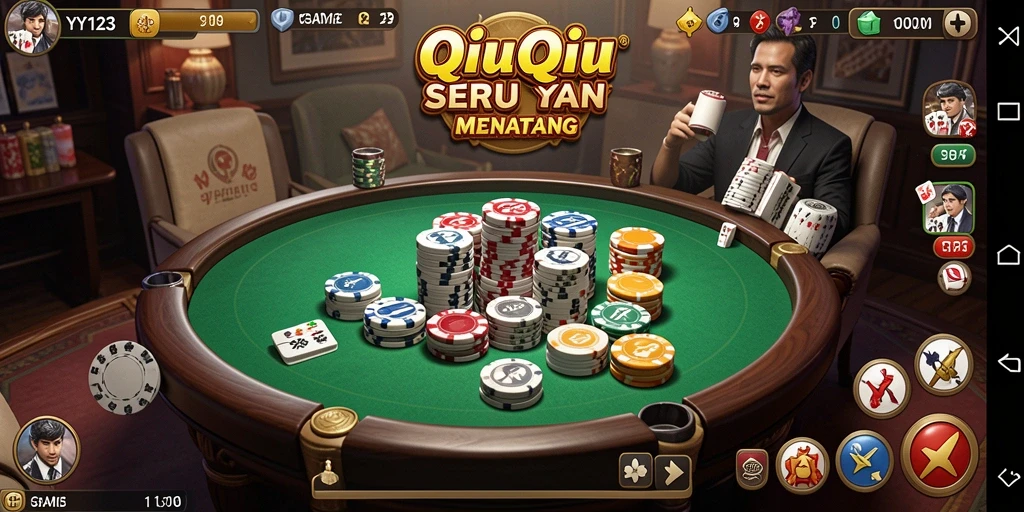 Tampilan gameplay menegangkan dari game QiuQiu YY123.