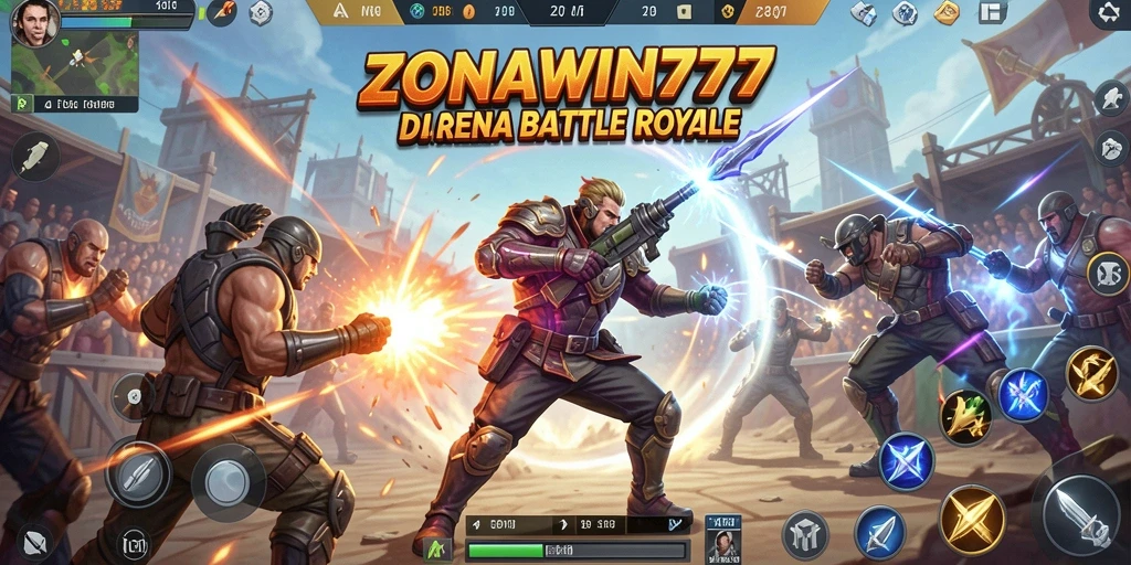 Gameplay seru dan mendebarkan di <strong>ZONAWIN777</strong>, pertarungan Battle Royale yang intens.